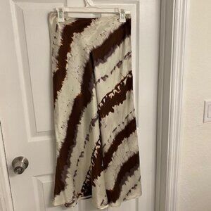 H&M Europe, NWOT Maxi A-Line skirt Brown/White Size EU 38,US 6